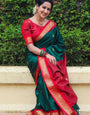 Enticing Green Soft Silk Saree With Blouse Piece