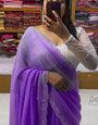 Palimpsest Lavender Georgette Saree With Ebullience Embroidery Blouse