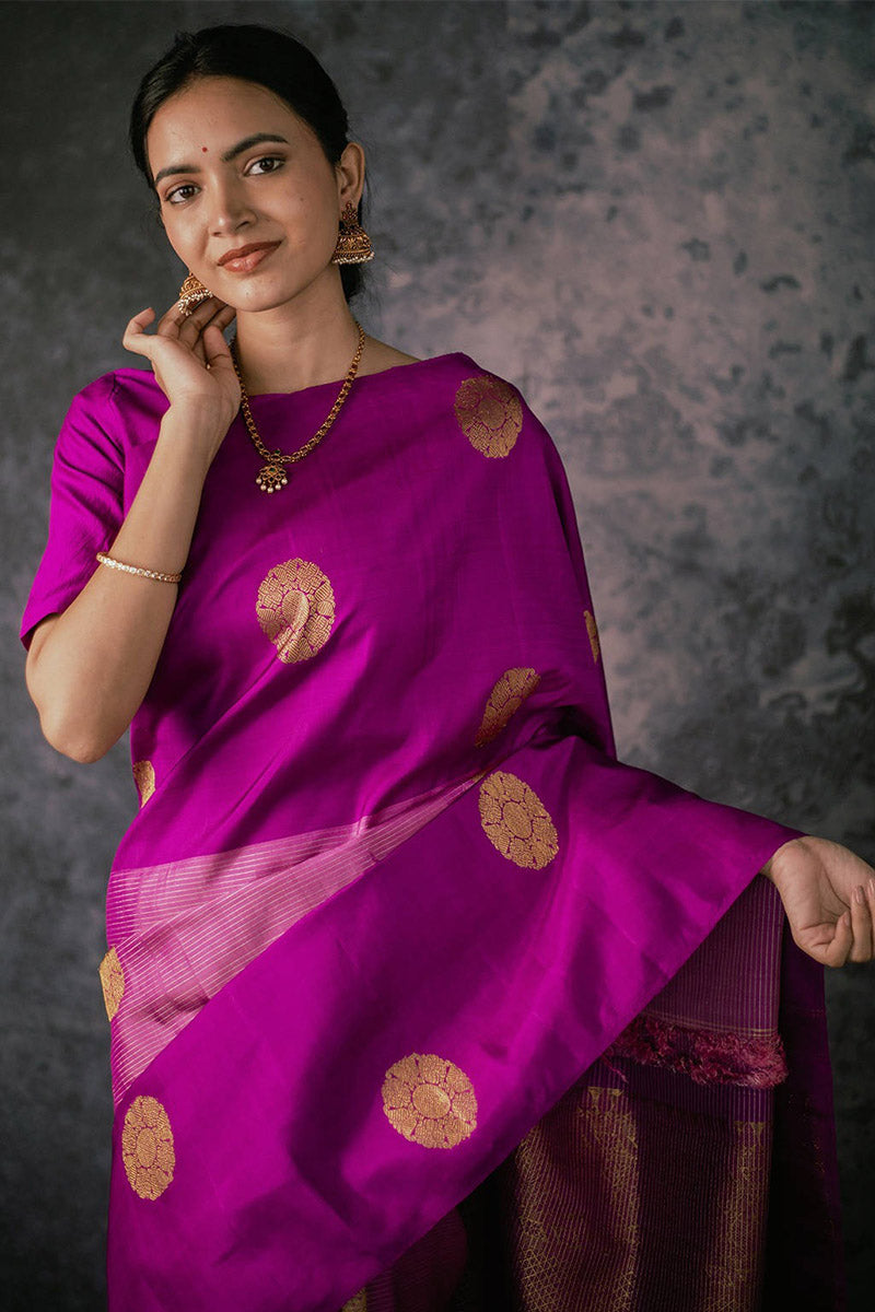 Luxuriant Pink Soft Silk Saree With Mellifluous Blouse Piece