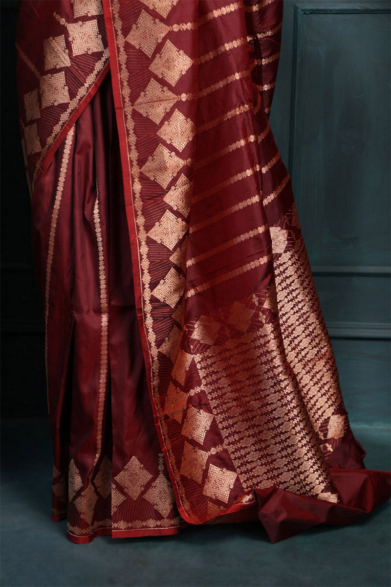 Refreshing Maroon Soft Silk Saree With Seraglio Blouse Piece