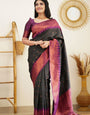 Beauteous Black Soft Silk Saree With Majesty Blouse Piece