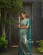 Glowing Rama Color Soft Silk Saree With Blouse Piece