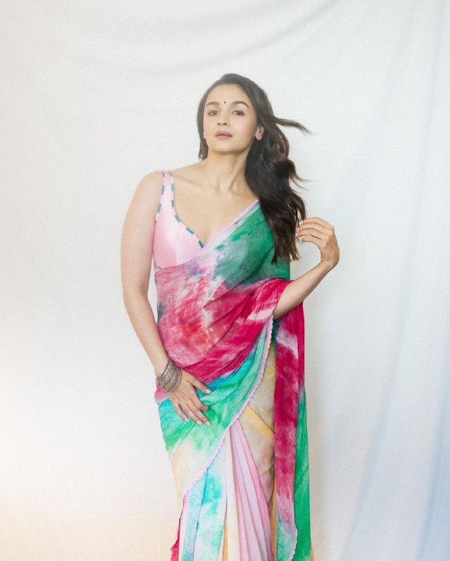 Stunning 1-Minute Ready To Wear Multi Color Georgette Saree