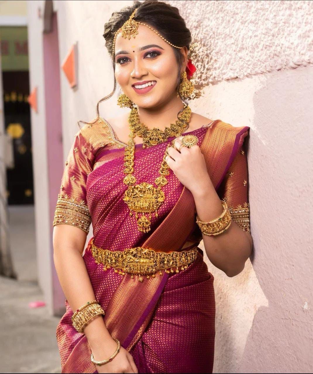 Prettiest Pink Soft Silk Saree With Amiable Blouse Piece