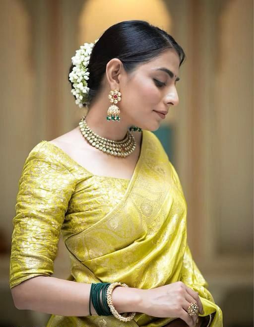 Exuberant Yellow Soft Silk Saree With Prettiest Blouse Piece