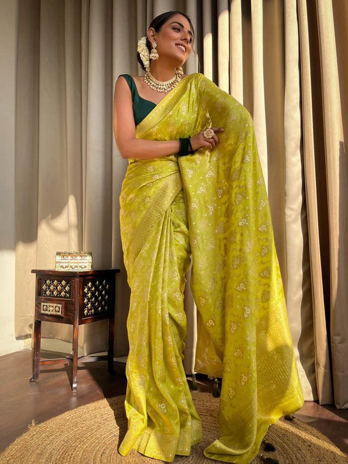 Stunner Yellow Soft Silk Saree With Devastating Blouse Piece