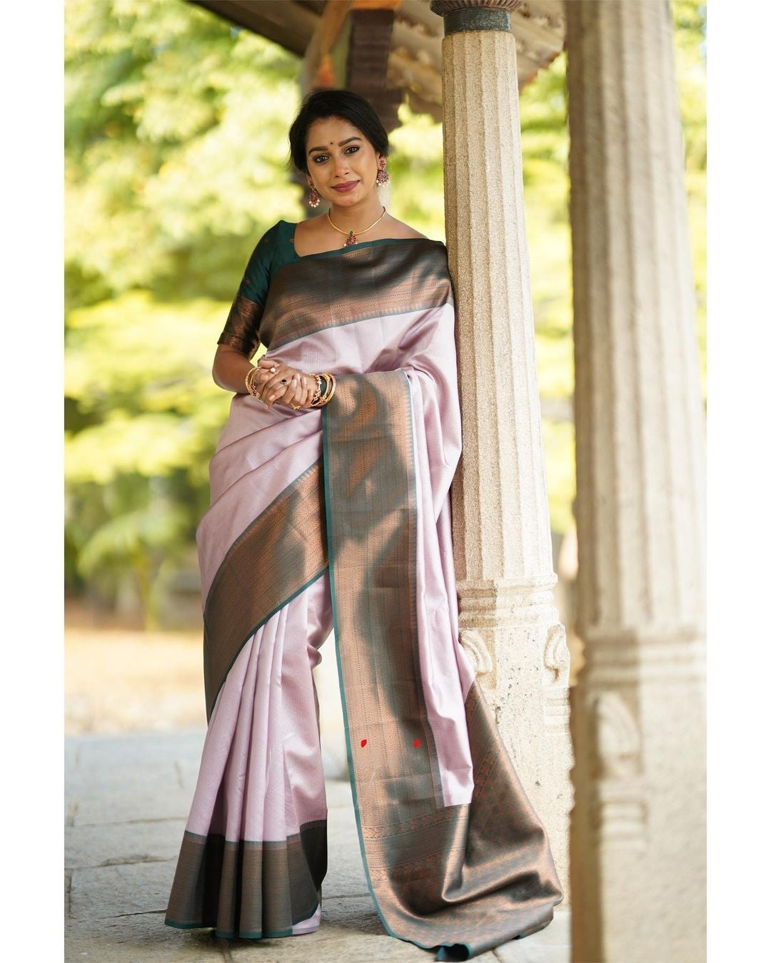 Lovely Baby Pink Color Soft Silk Saree With Blouse Piece