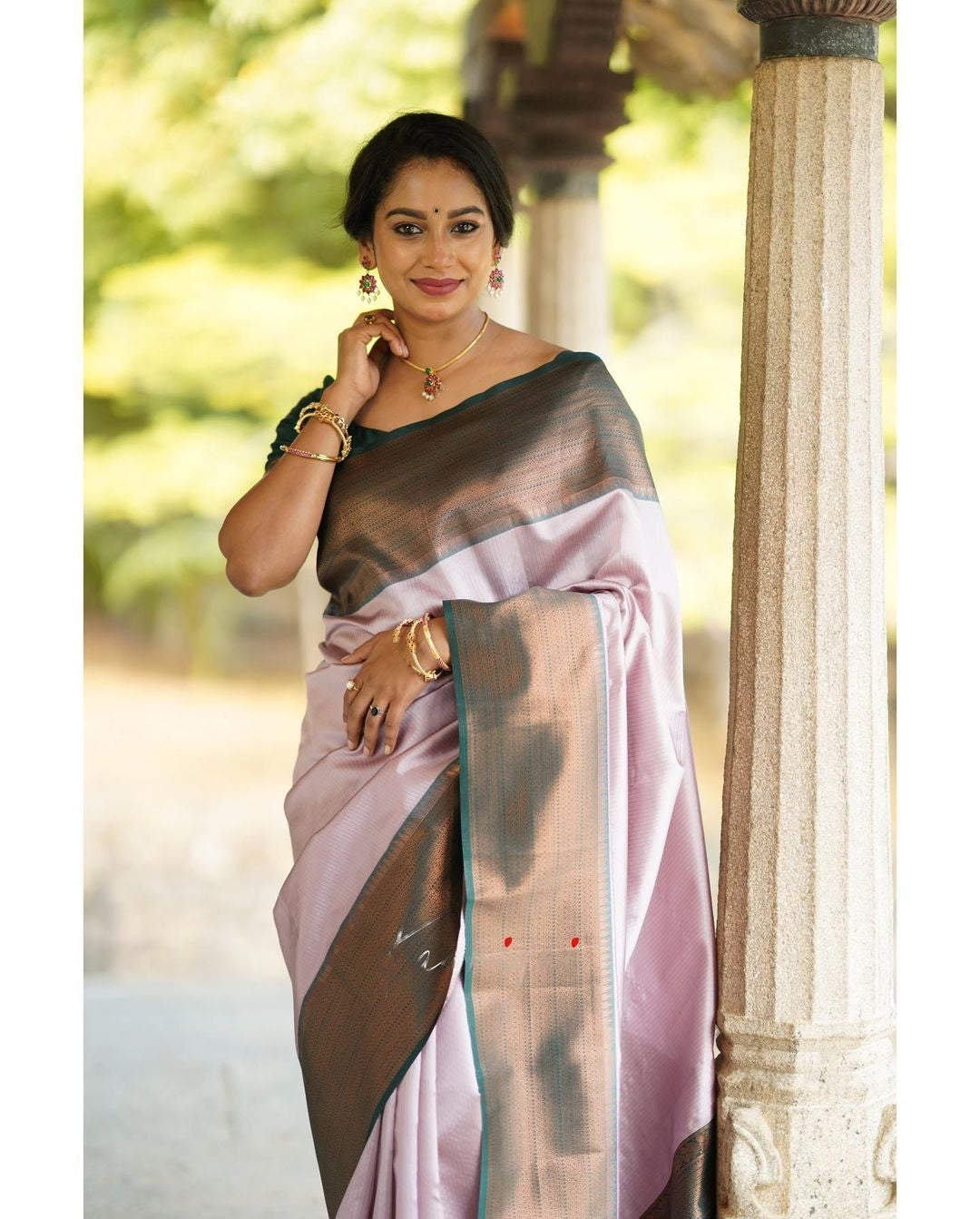 Lovely Baby Pink Color Soft Silk Saree With Blouse Piece