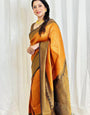 Desuetude Orange Soft Banarasi Silk Saree With Blouse Piece