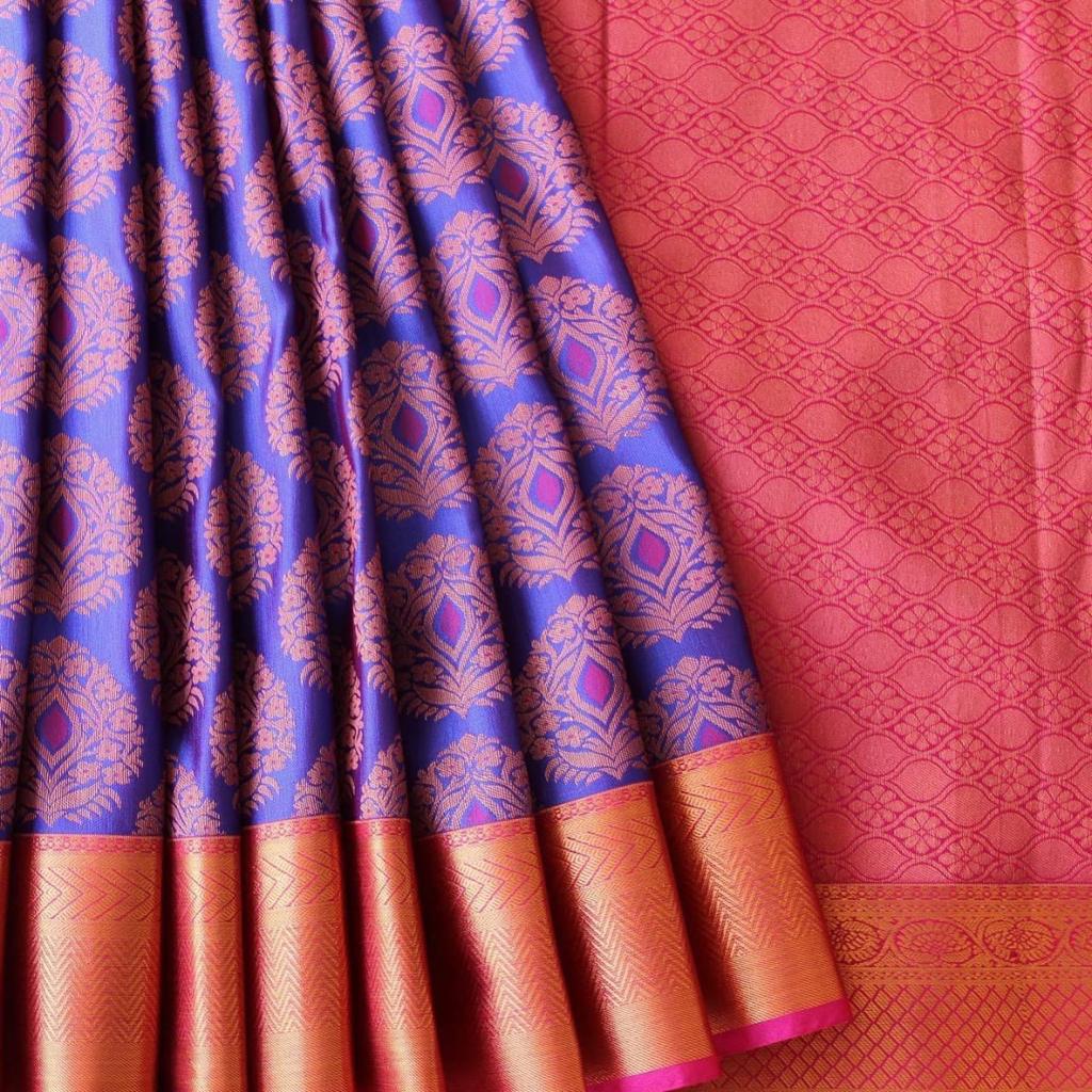 Eloquence Blue Color Soft Silk Saree With Blouse Piece