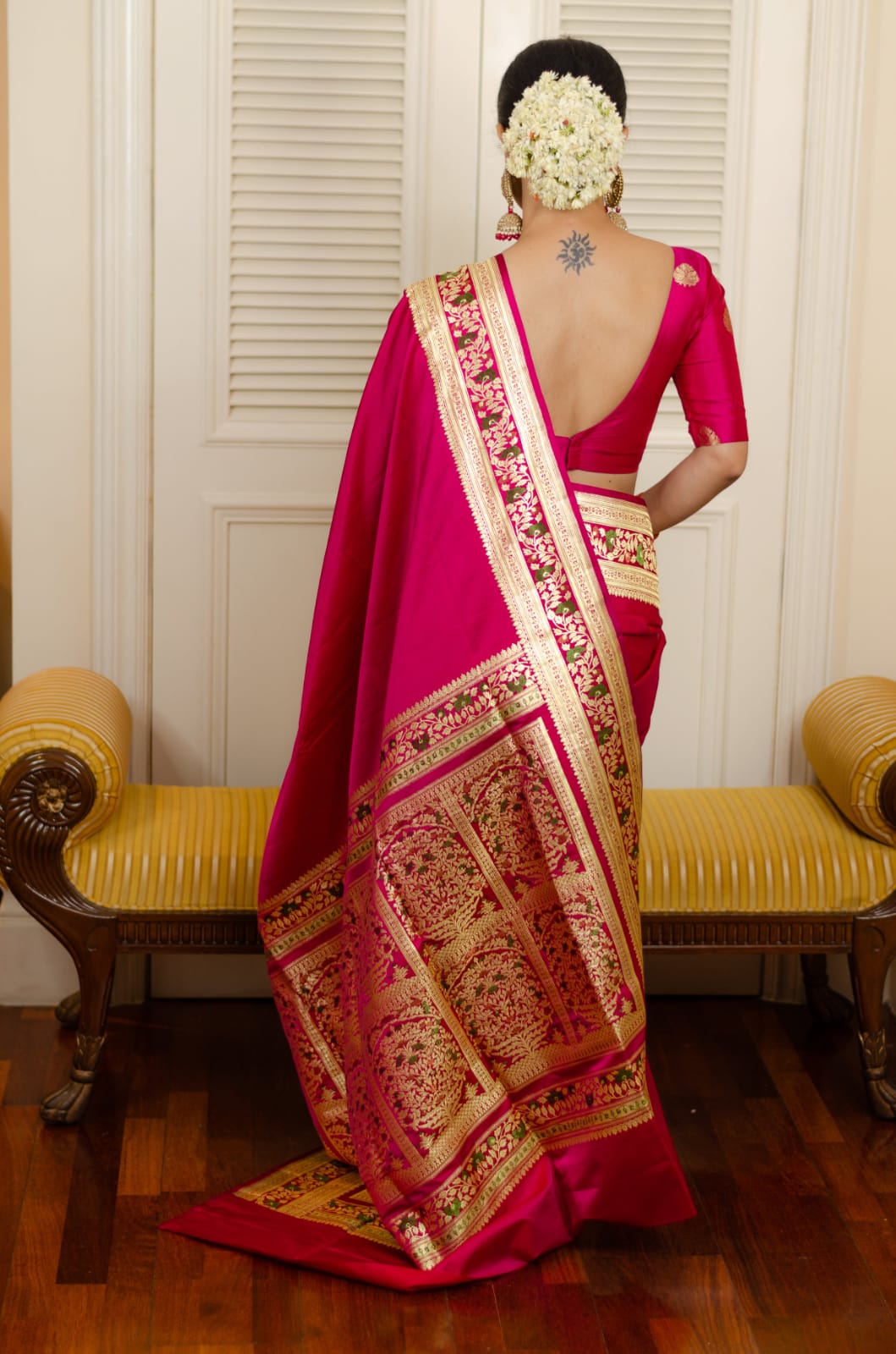 Lagniappe Pink Color Soft Banarasi Silk Saree With Blouse Piece