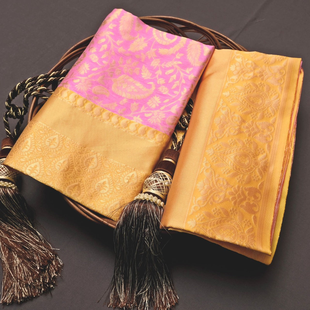 Hypnotic Pink Color Soft Banarasi Silk Saree With IdealBlouse Piece