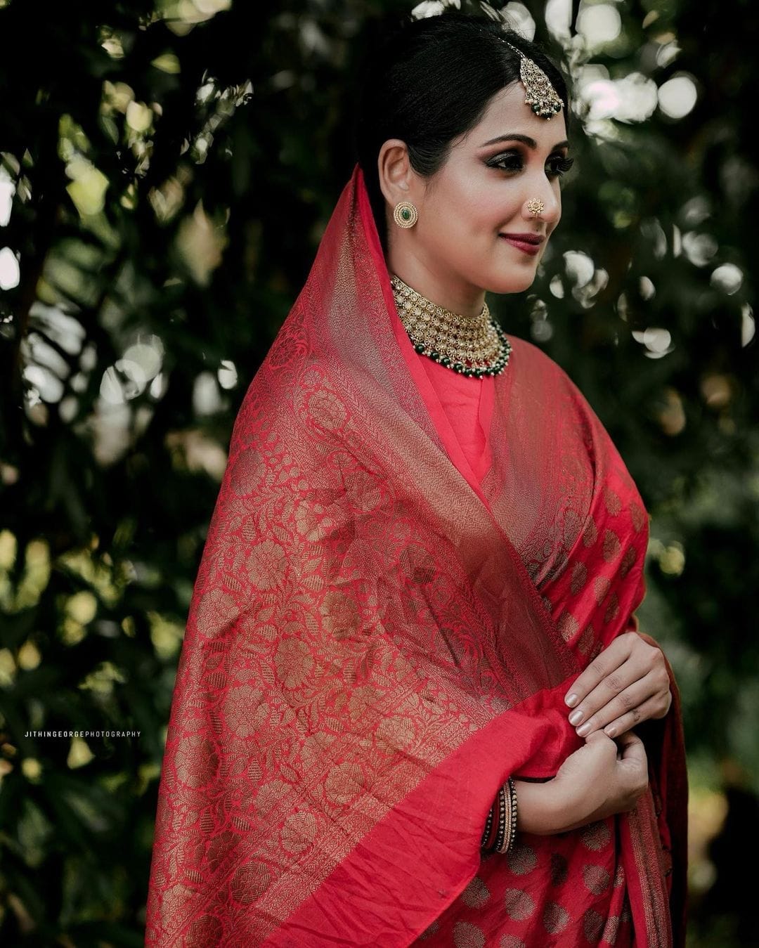 Cynosure Red Color Soft Silk Saree With Opulent Blouse Piece