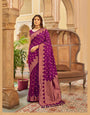 Stylish Purple Color Soft Silk Saree With Blouse Piece