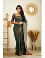 Classic Green Soft Silk Saree With Twirling Blouse Piece