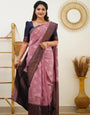 Glowing Pink Color Soft Banarasi Silk Saree With Blouse Piece