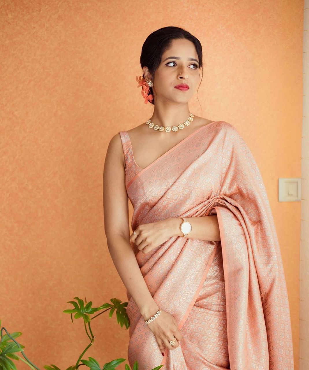 Invaluable Pink Color Soft Silk Saree With Blouse Piece