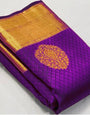 Impressive Purple Soft Silk Saree With Redolent Blouse Piece